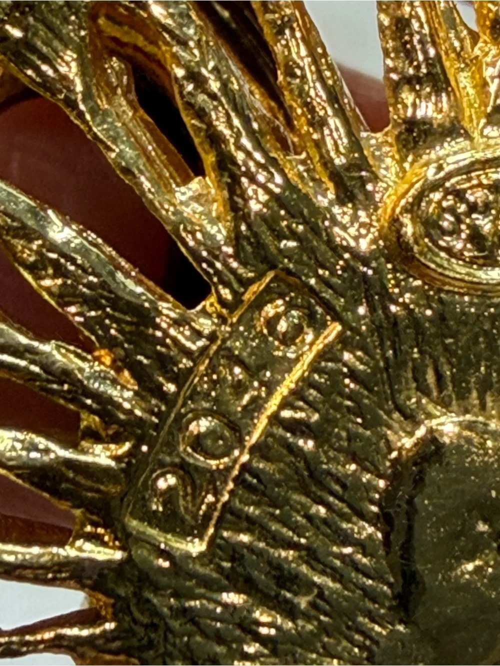 Vintage Signed Peacock Brooch 1.75” Gold Tone Rhinestone Enamel Pin Red Green St